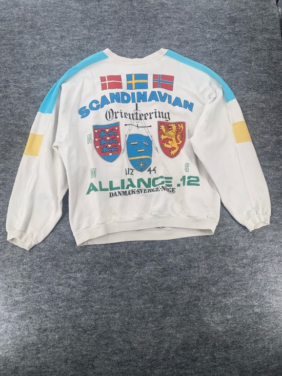 Scandinavian Other - Crewneck Sweatshirt - White/Blue/Yellow